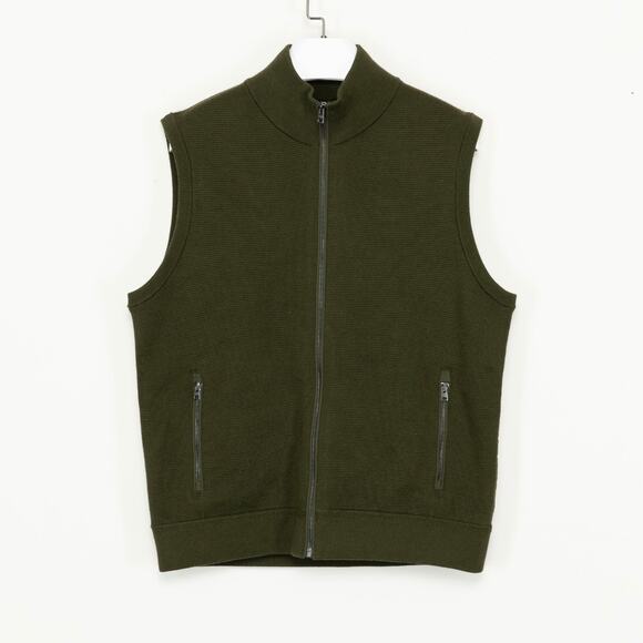 Polo Ralph Lauren Men Wool Full Zip Vest New Olive Size L - Picture 1 of 8